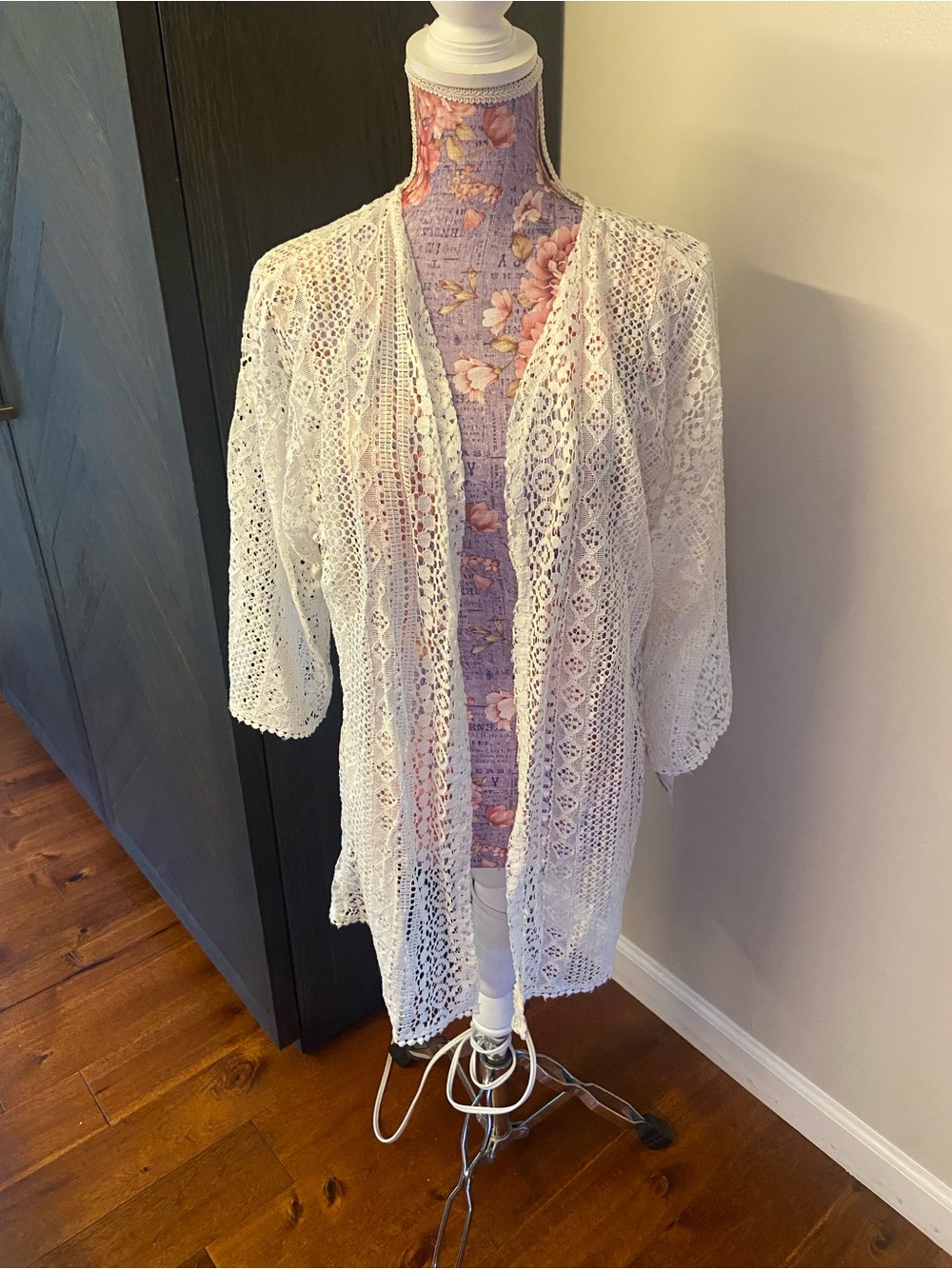 Zara girls cream lace sweater jacket 13 / 14 NWT